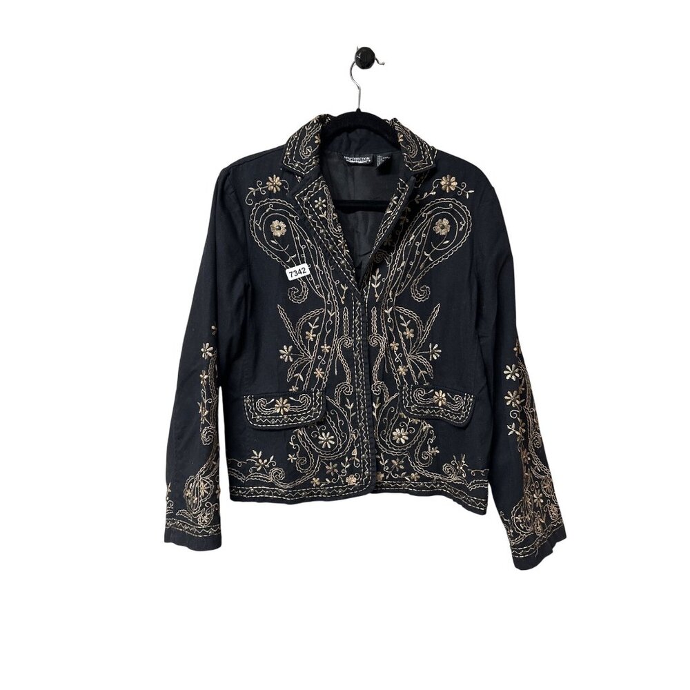 New Direction Large Black Jacket Embroidered - image 1